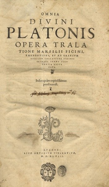Omnia divini Platonis opera tralatione Marsilii Ficini, emendatione, et ad …
