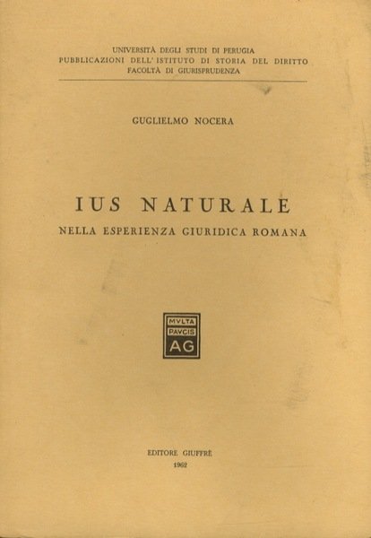 Ius naturale nella esperienza giuridica romana.