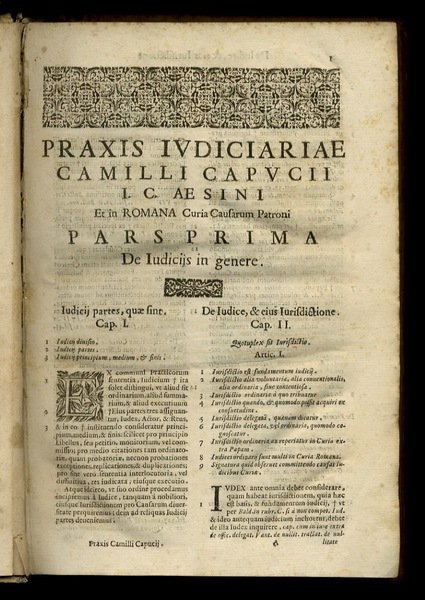 Camilli Capucii I.C. Aesini [.] Praxis Iudiciaria tam in prophanis, …
