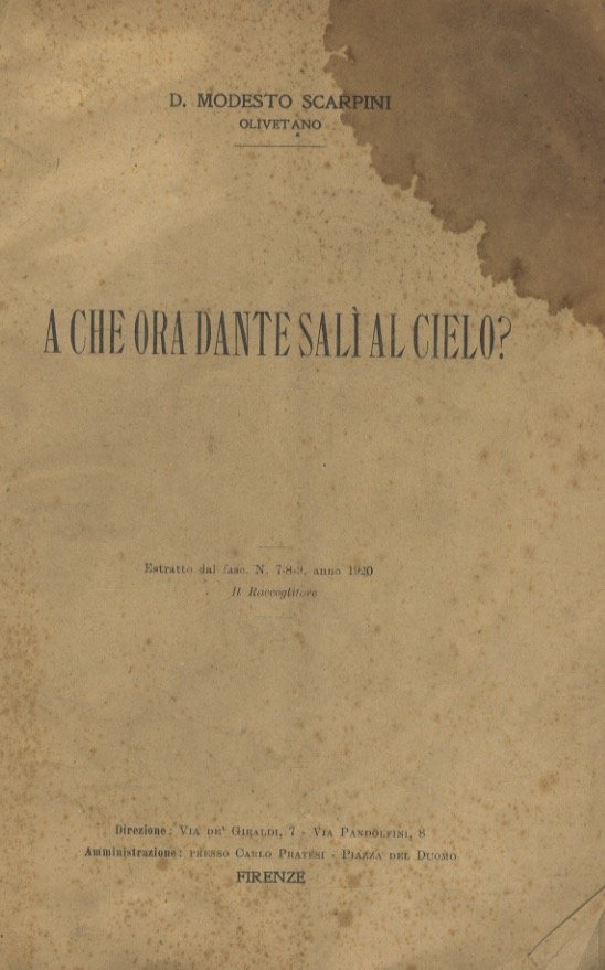 A che ora Dante salì al cielo?