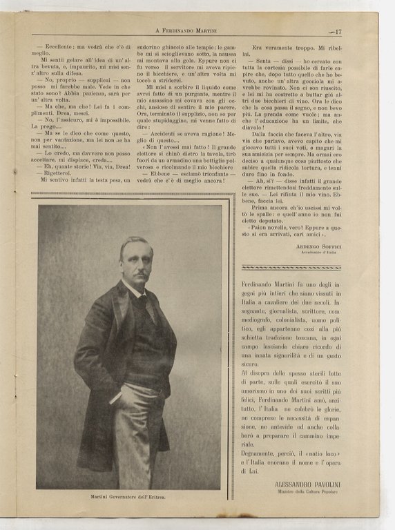 A Ferdinando Martini. Nel centenario della nascita. Monsummano - Luglio …