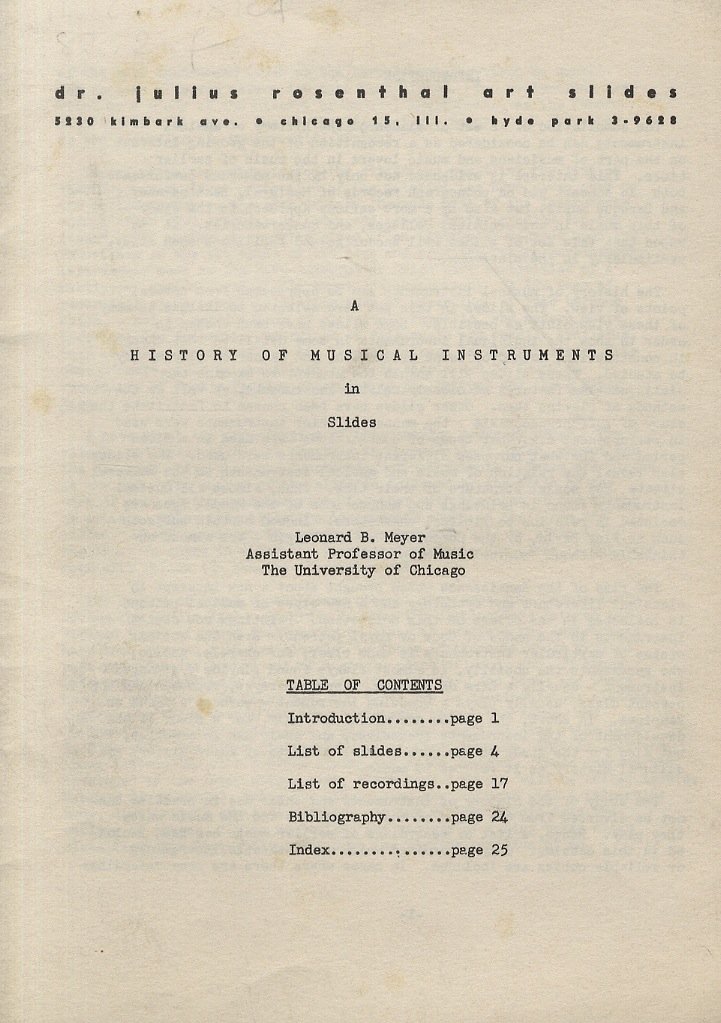 A history of musical instruments in slides.