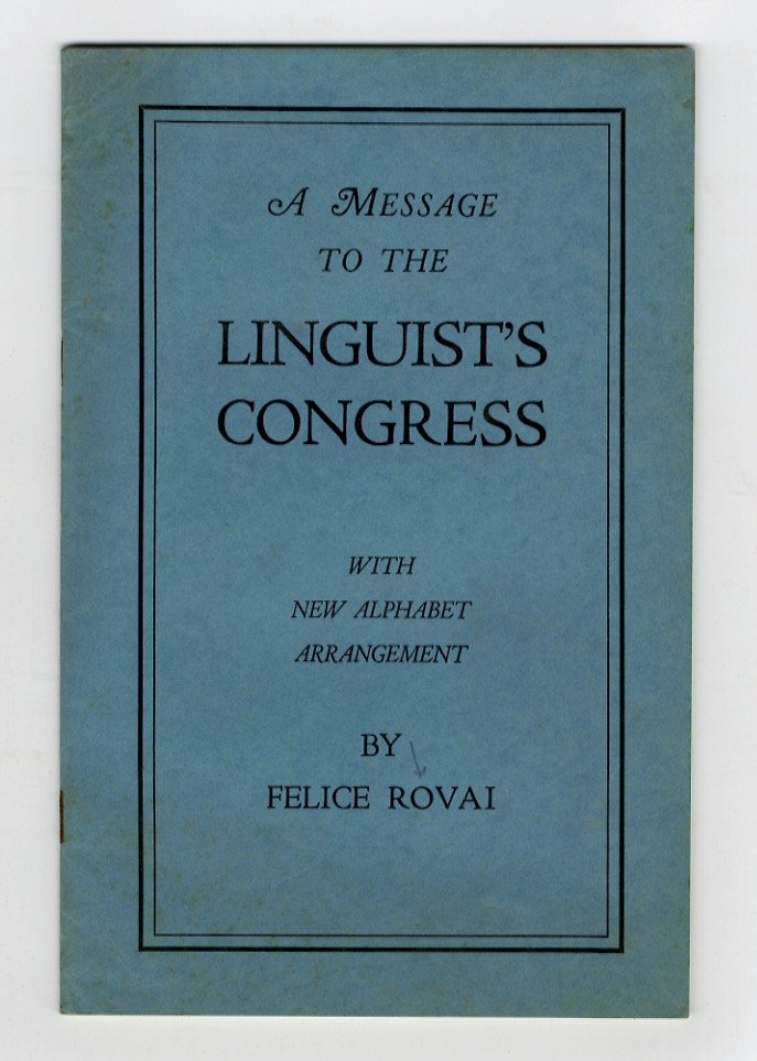 A message to the Linguist's Congress. With new alphabet arrangement, … | Immagine principale