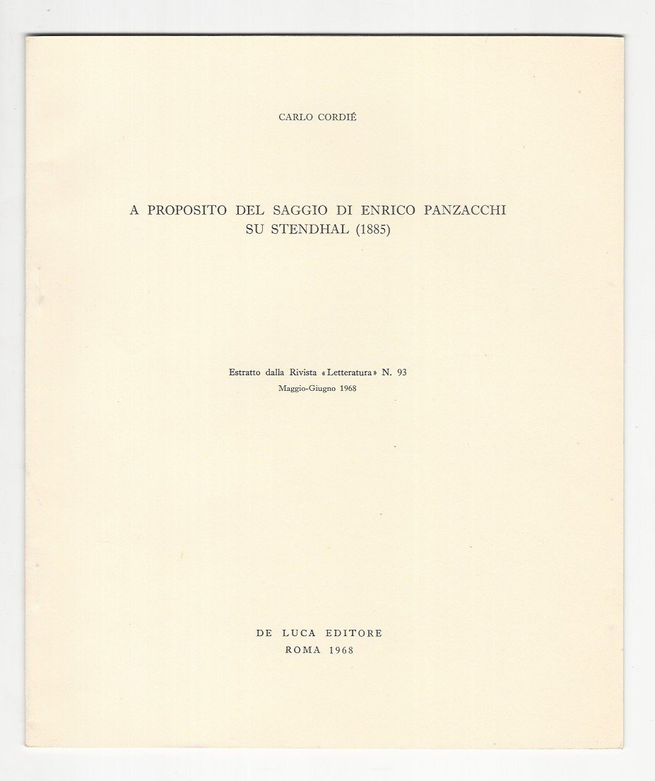A proposito del saggio di Enrico Panzacchi su Stendhal (1885). …