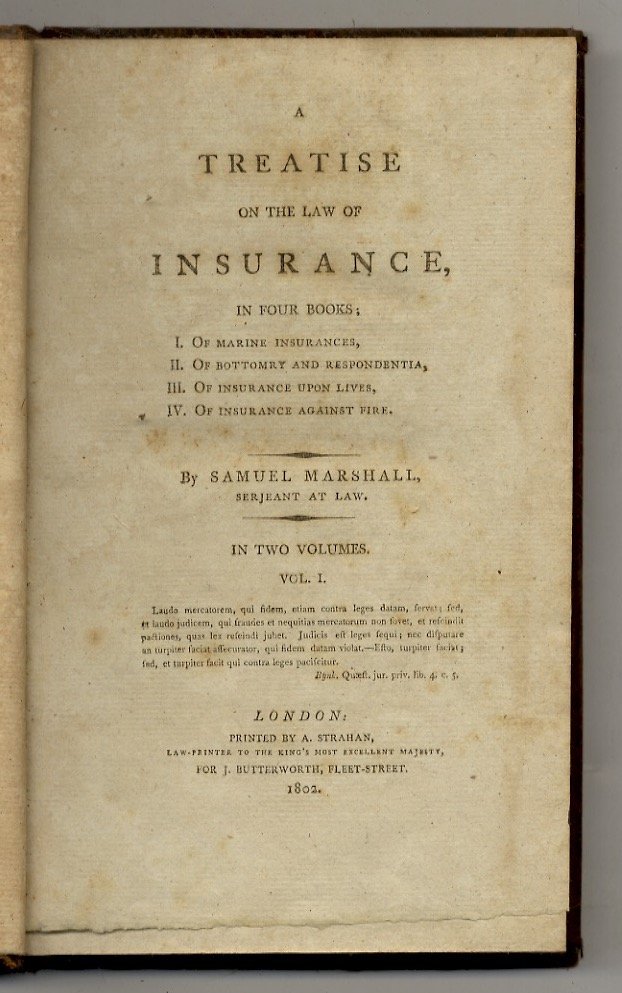 A treatise on the Law of Insurance in four books: …