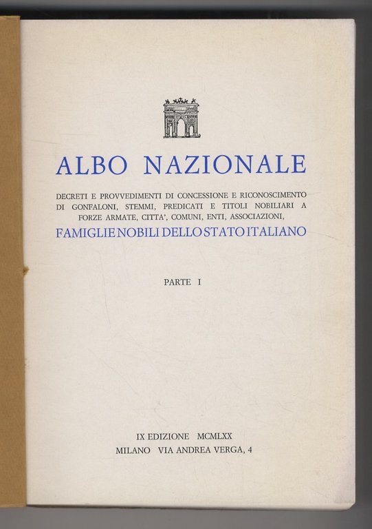 Albo Nazionale Decreti e provvedimenti di concessione e riconoscimento di …