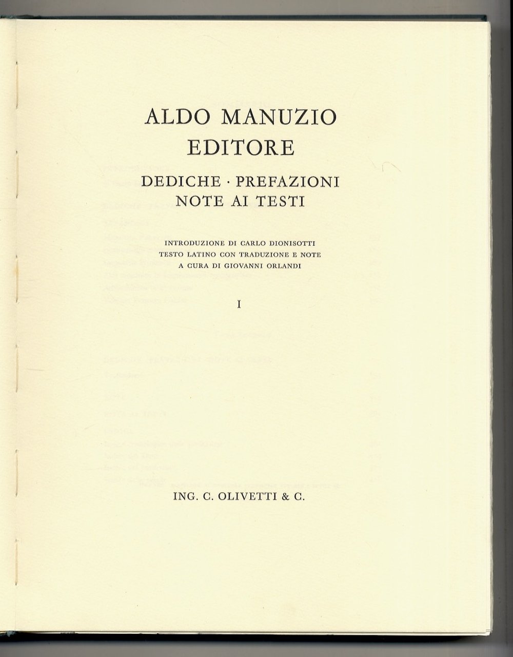ALDO Manuzio editore. Dediche, prefazioni, note ai testi. Introduzione di …
