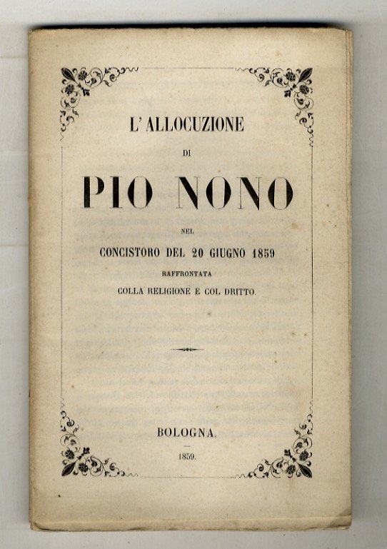 ALLOCUZIONE (L') di Pio nono nel concistoro del 20 giugno … | Immagine principale