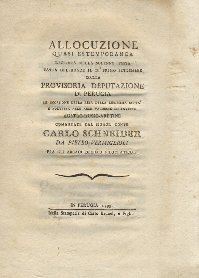 Allocuzione quasi estemporanea recitata nella solenne festa fatta celebrare il … | Immagine principale