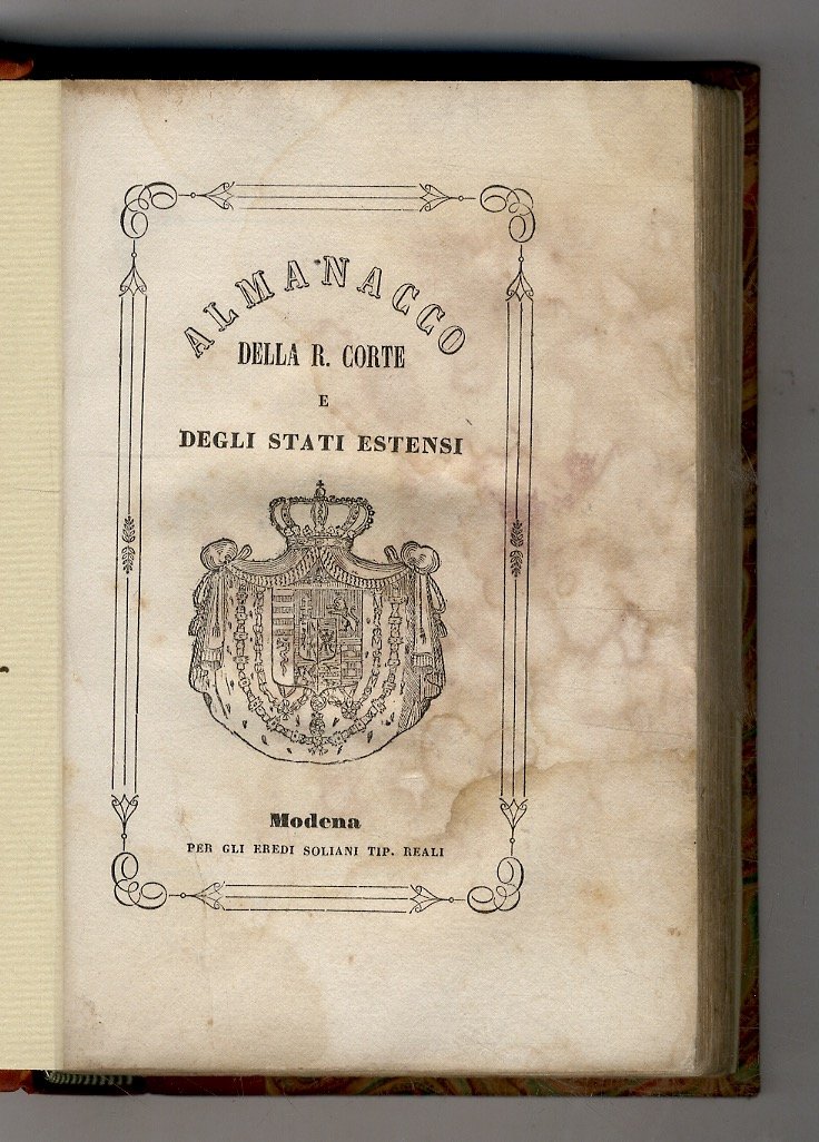 ALMANACCO della R. Corte e degli Stati Estensi. [Anno 1852].