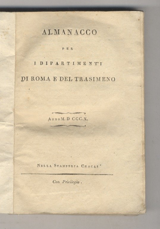 ALMANACCO per i dipartimenti di Roma e del Trasimeno. Anno …
