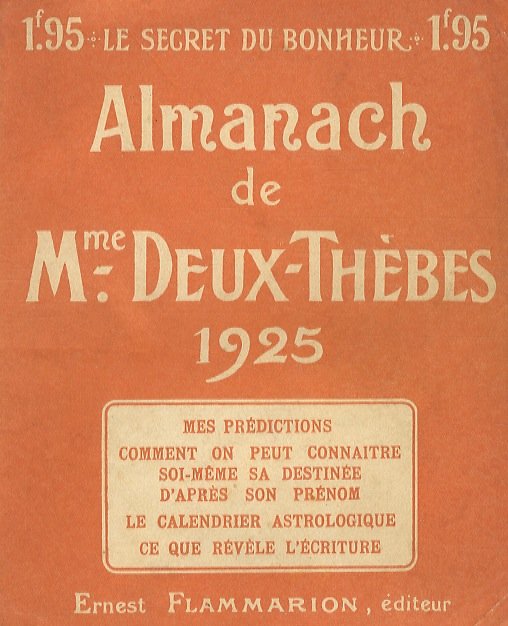 Almanach de M.me Deux-Thèbes 1925. Mes prédictions - Comment on … | Immagine principale