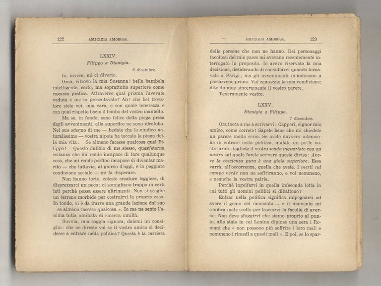 Amicizia Amorosa. Prefazione a frammenti di Stendhal. Unica versione italiana …