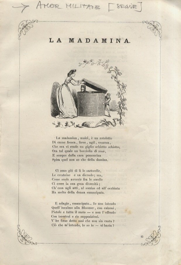 Amor militare. Schizzi di G. Gonin. (Sottostante il titolo: caricatura …