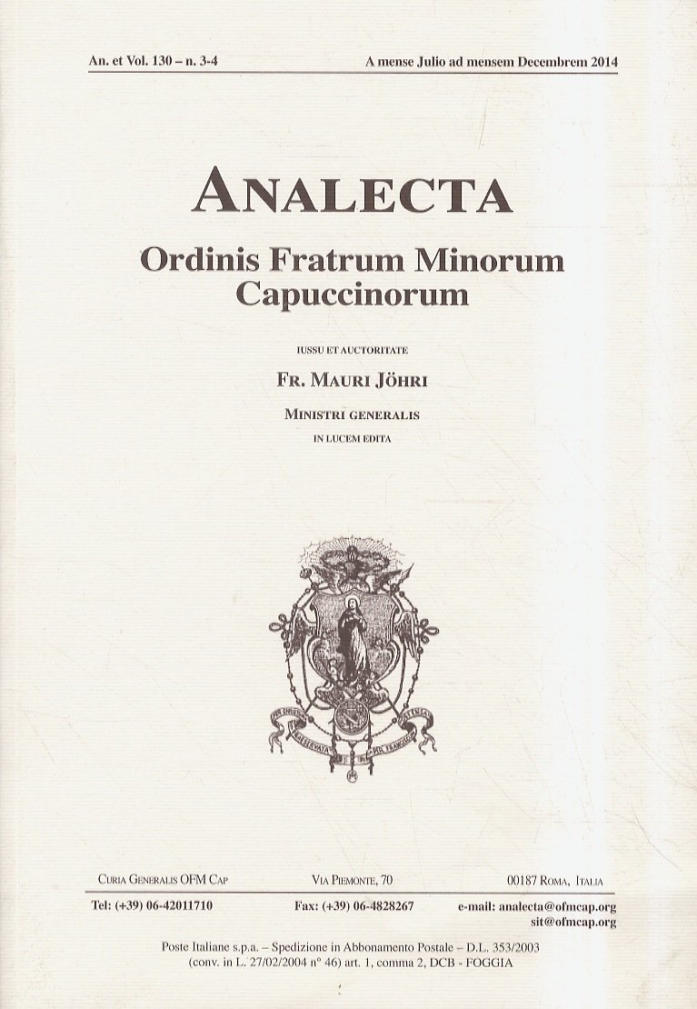 Analecta Ordinis Fratrum Minorum Capuccinorum. Anni e volumi 120 (n. … | Immagine principale
