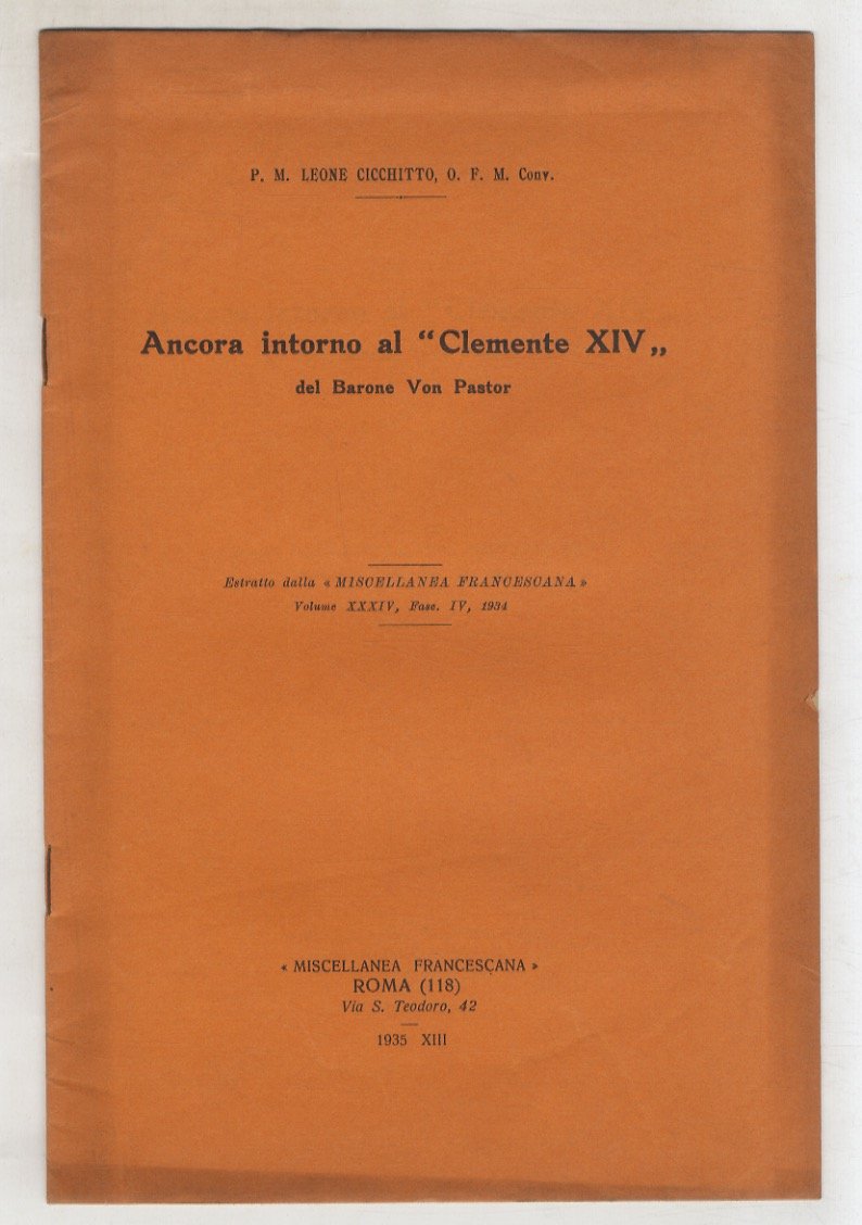Ancora intorno al "Clemente XIV" del barone von Pastor.