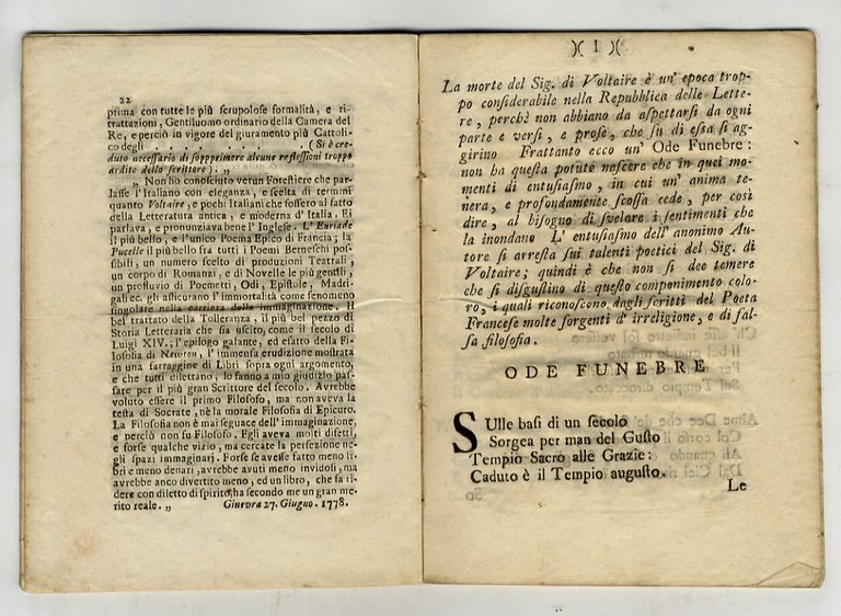 Aneddoti sugli estremi di vita, e morte del Sig. di …