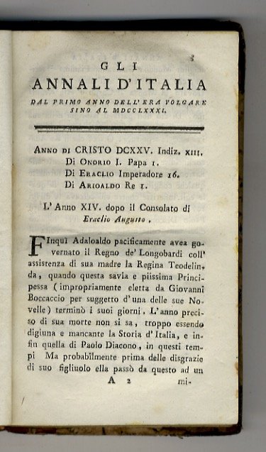 [Annali d'Italia dal primo anno dell'era volgare sino al 1781. …
