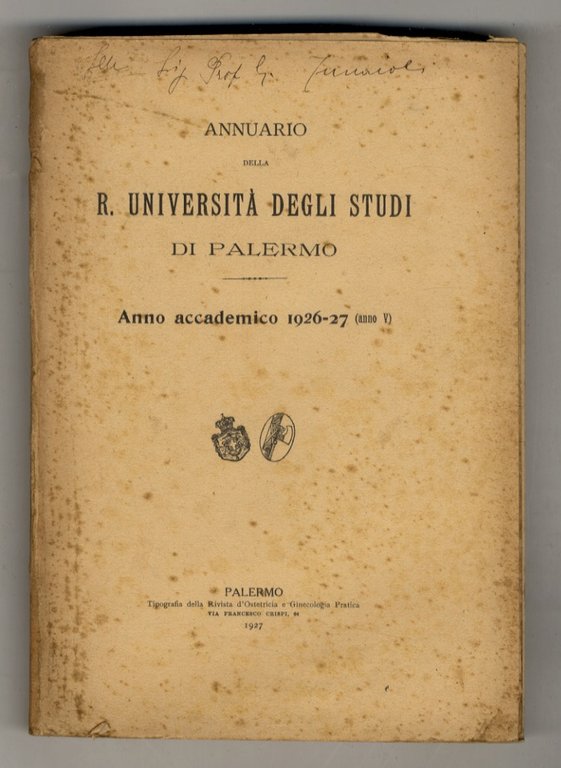ANNUARIO della R. Università degli Studi di Palermo. Anno accademico …