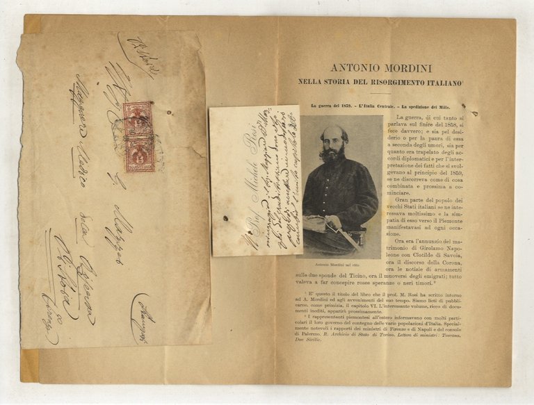 Antonio Mordini nella storia del Risorgimento italiano.