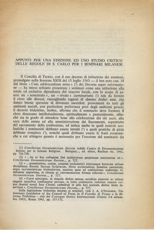 Appunti per una edizione ed uno studio critico delle regole …