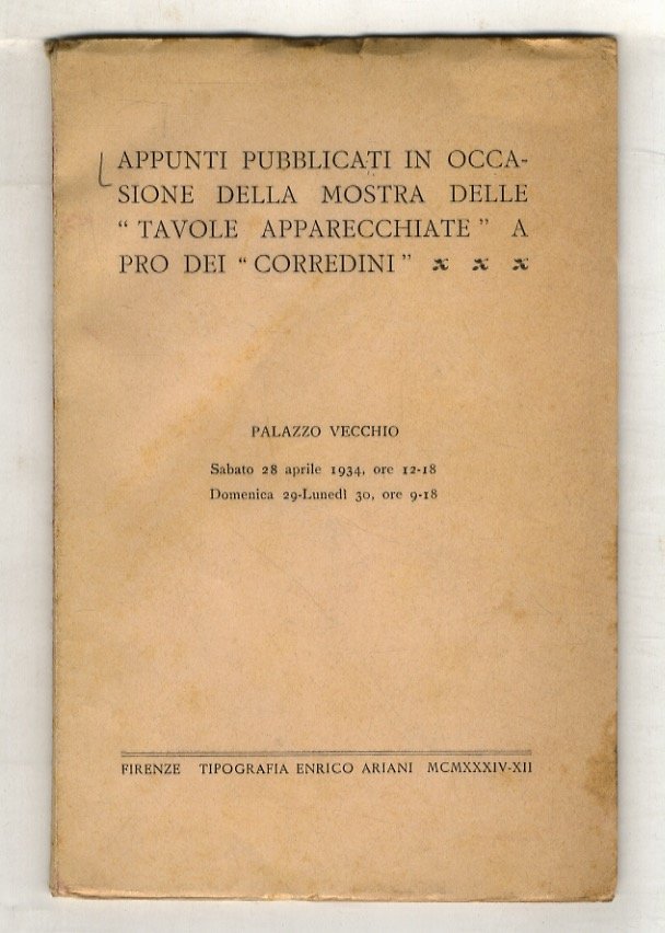 APPUNTI pubblicati in occasione della mostra delle "tavole apparecchiate" a …