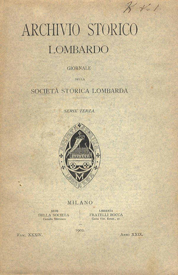 ARCHIVIO Storico Lombardo. Giornale della Società Storica Lombarda. Disponiamo dei …
