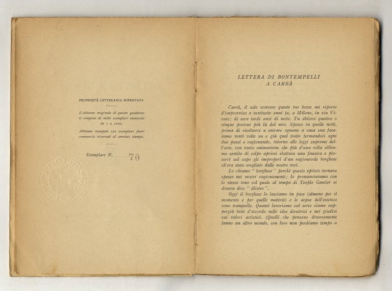 Artisti moderni. Con una lettera di Massimo Bontempelli.