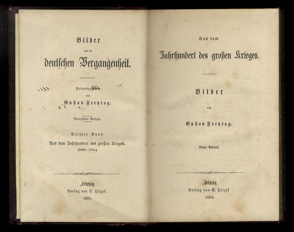 Aus dem Jahrhundert des grossen Krieges. Bildervon Gustav Freytag.