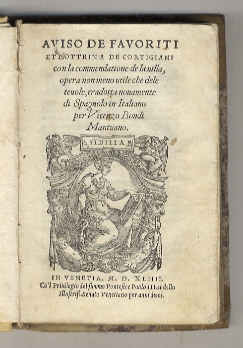 Aviso de favoriti et dottrina de cortigiani con la commendatione …