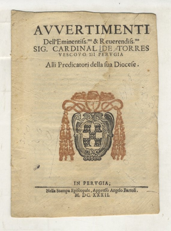 Avvertimenti dell'Eminentis.mo & Reverendis.mo Sig. Cardinal De Torres Vescovo di … | Immagine Gallery 2