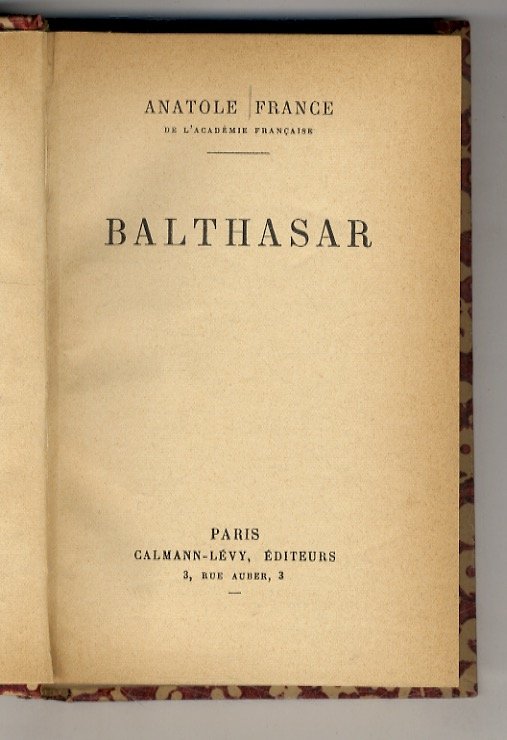 Balthasar. (Balthasar - Le Réséda du Curé - M. Pigeonneau …
