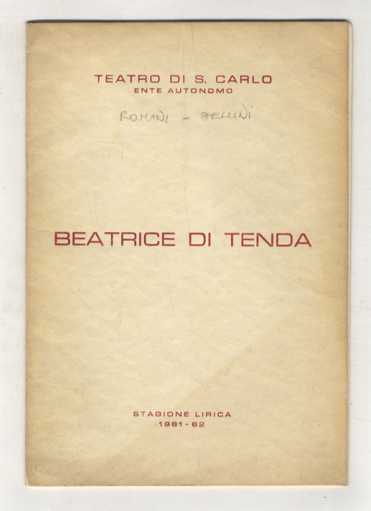 Beatrice di Tenda. Tragedia in tre atti di F. Romani. … | Immagine principale