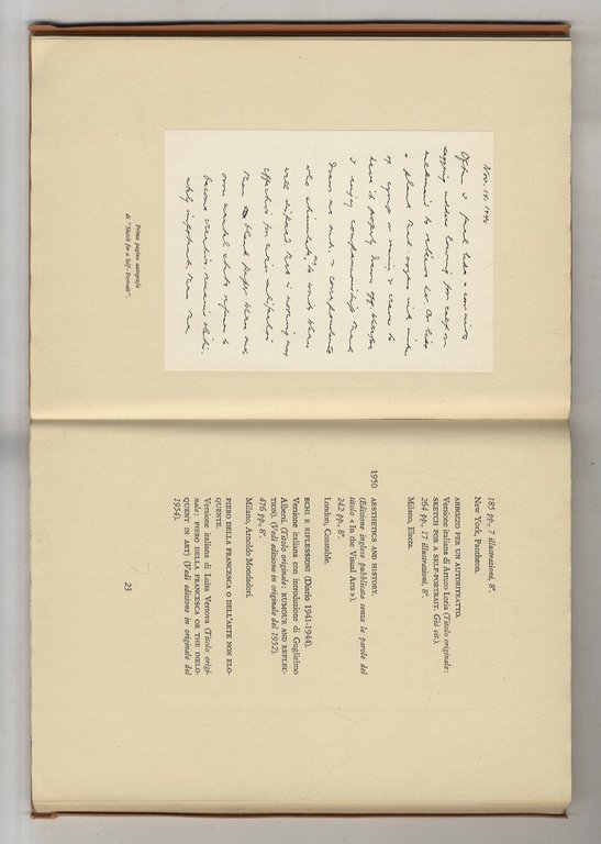 Bibliografia di Bernard Berenson. A cura di William Mostyn Owen.