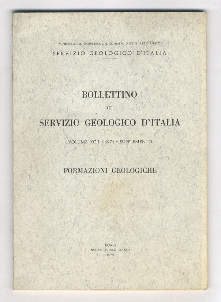 Bollettino del Servizio Geologico d'Italia. Volume XCII - 1971 - …