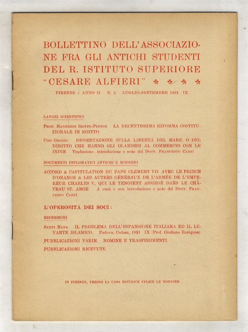 BOLLETTINO dell'Associazione fra gli antichi studenti del R. Istituto Superiore …