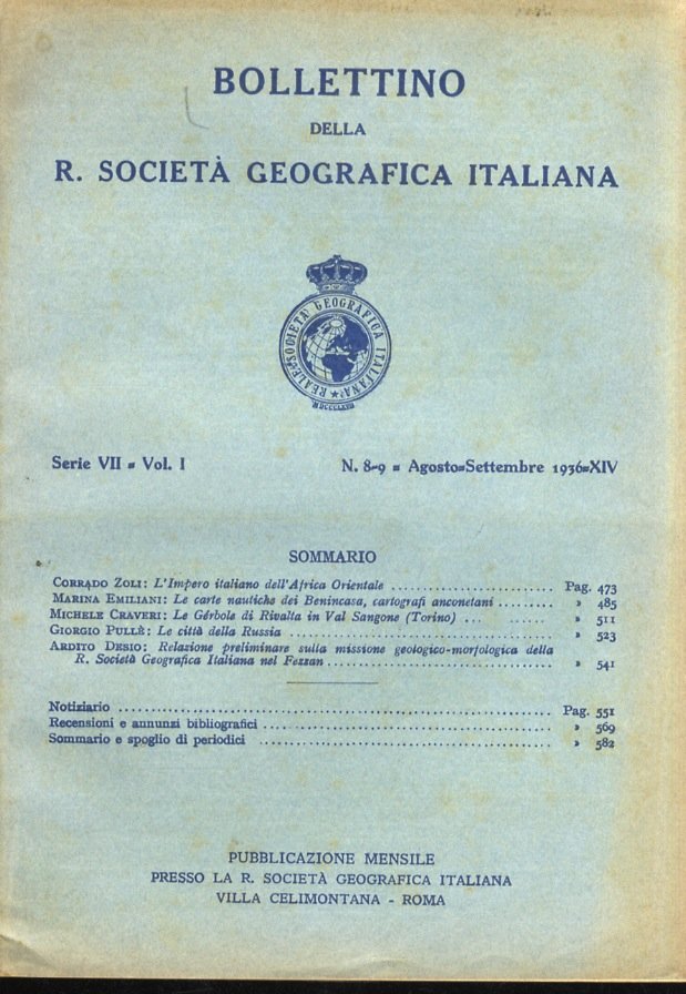 Bollettino della R. Società Geografica Italiana. Pubblicazione mensile. Serie VII … | Immagine principale