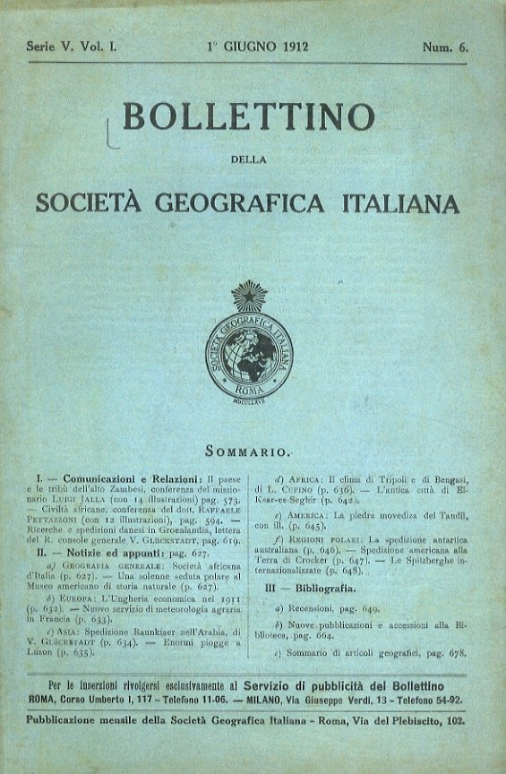 Bollettino della Società Geografica Italiana. Serie V, vol. I. Num. …
