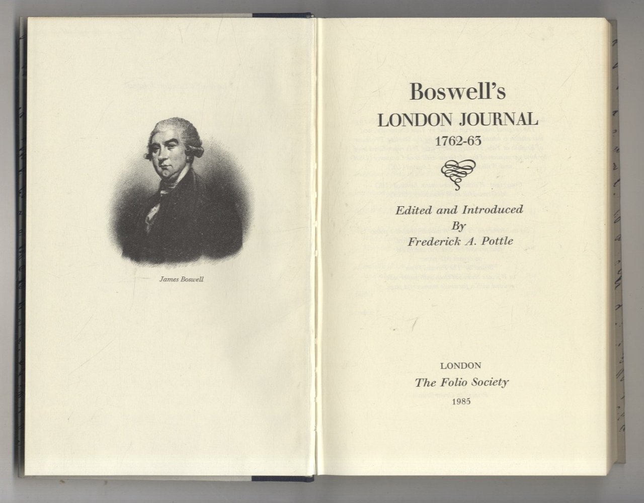 Boswell's London Journal 1762-63. Edited and Introduced by Frederick A. …