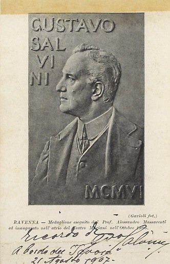 Breve messaggio autografo firmato, steso sul margine bianco basso d'un …