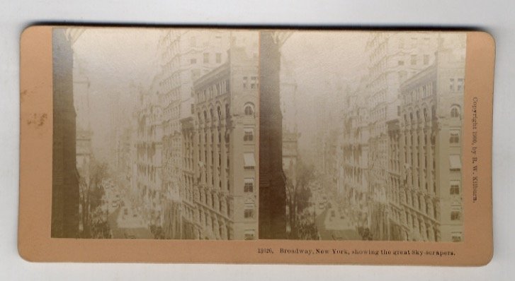 Broadway, New York, showing the great sky-scrapers.