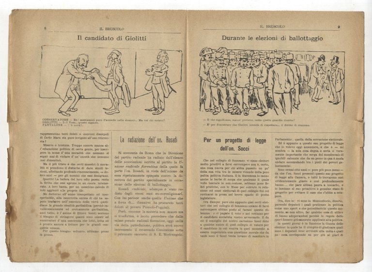BRUSCOLO (IL) giornale politico settimanale del popolo. Anno IV. 1904. …