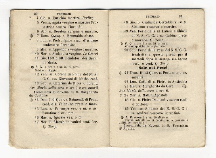 BUON (IL) senso. Lunario per l'anno 1869. Coll'aggiunta dei mercati …