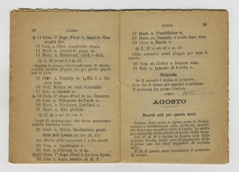 Buon (Il) Senso. Lunario per l'anno 1897, coll'aggiunta dei mercati …