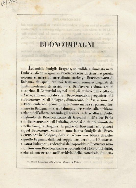 BUONCOMPAGNI di Bologna.