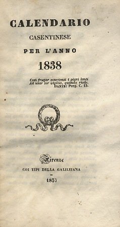 CALENDARIO casentinese per l'anno 1838.