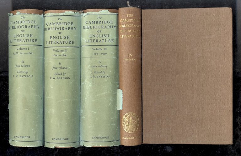 CAMBRIDGE (THE) Bibliography of English Literature. Volume I: 600 - …
