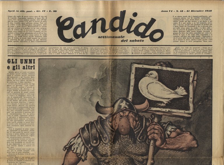 CANDIDO. Settimanale del sabato. Direttori: Giovanni Mosca e Giovannino Guareschi. …