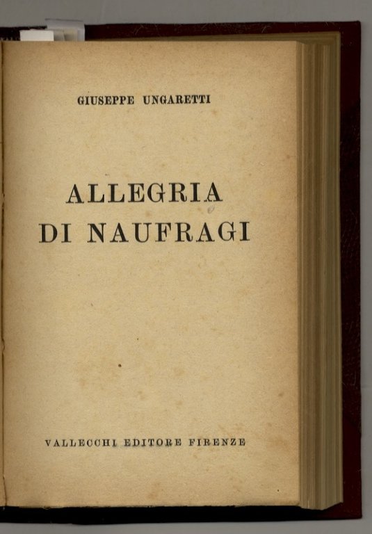 CAPASSO Aldo, Incontri con Ungaretti. Genova, Emiliano degli Orfini, 31.12.1932, …