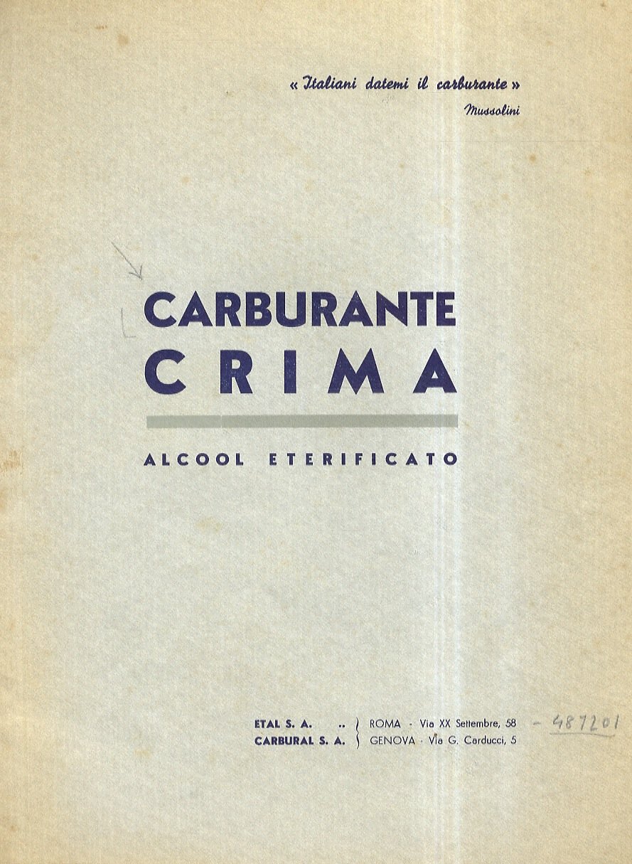 CARBURANTE Crima [alcool eterificato].